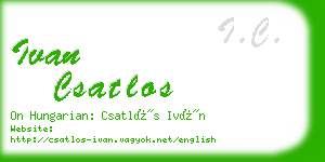 ivan csatlos business card